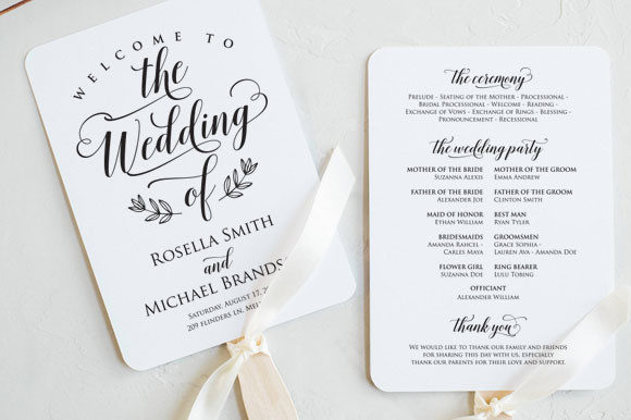 Wedding Program Fan Template, TOS_18: A Practical Evaluation for DIY Brides and Grooms